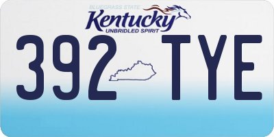 KY license plate 392TYE