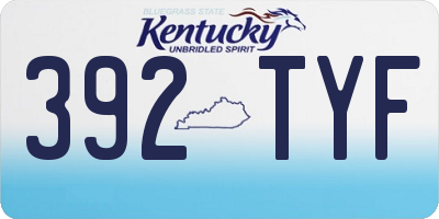 KY license plate 392TYF