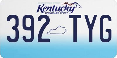 KY license plate 392TYG