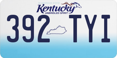 KY license plate 392TYI