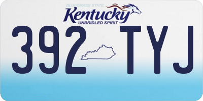 KY license plate 392TYJ