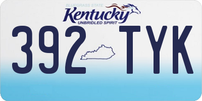 KY license plate 392TYK