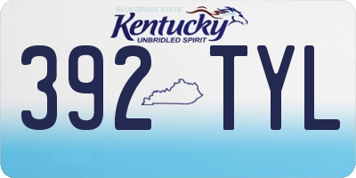 KY license plate 392TYL