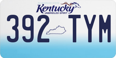 KY license plate 392TYM