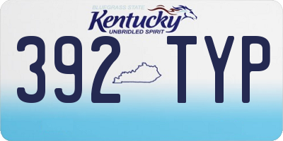KY license plate 392TYP