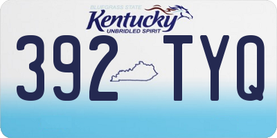 KY license plate 392TYQ