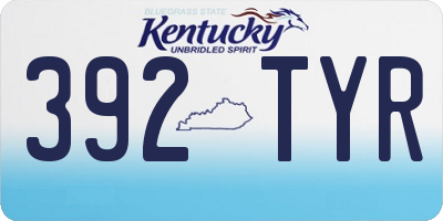 KY license plate 392TYR