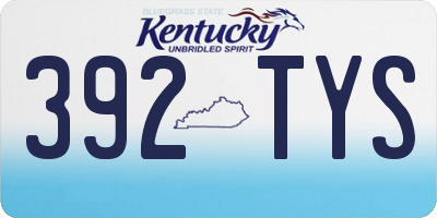 KY license plate 392TYS