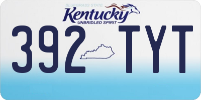 KY license plate 392TYT