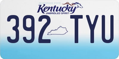 KY license plate 392TYU