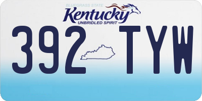 KY license plate 392TYW