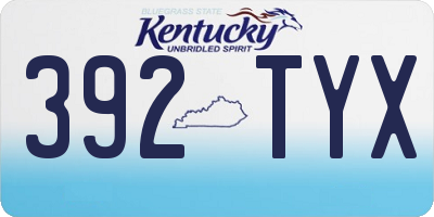 KY license plate 392TYX