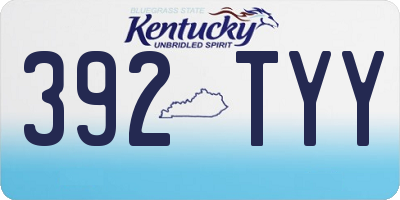KY license plate 392TYY
