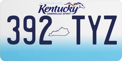 KY license plate 392TYZ
