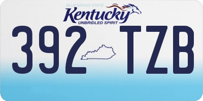 KY license plate 392TZB