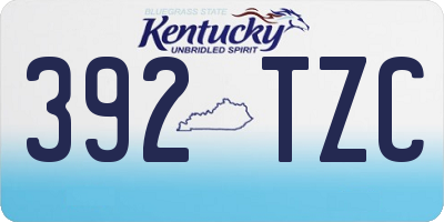 KY license plate 392TZC