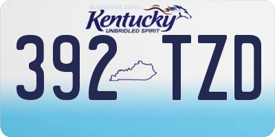 KY license plate 392TZD