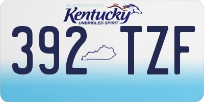 KY license plate 392TZF
