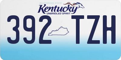 KY license plate 392TZH