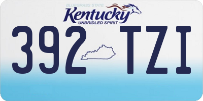 KY license plate 392TZI