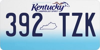 KY license plate 392TZK
