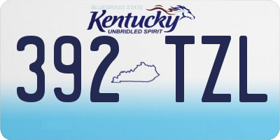 KY license plate 392TZL