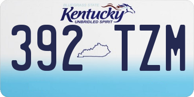 KY license plate 392TZM