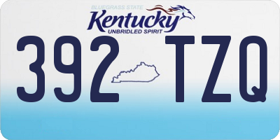 KY license plate 392TZQ