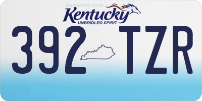 KY license plate 392TZR