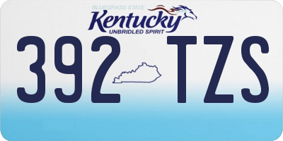 KY license plate 392TZS