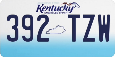 KY license plate 392TZW