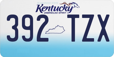 KY license plate 392TZX