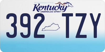 KY license plate 392TZY