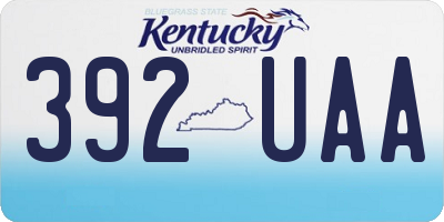 KY license plate 392UAA