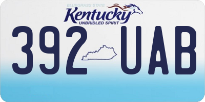 KY license plate 392UAB