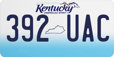 KY license plate 392UAC
