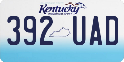 KY license plate 392UAD