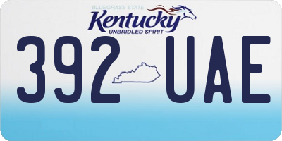 KY license plate 392UAE