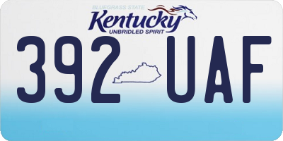 KY license plate 392UAF