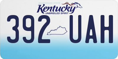 KY license plate 392UAH