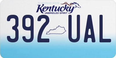KY license plate 392UAL
