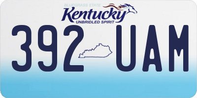 KY license plate 392UAM