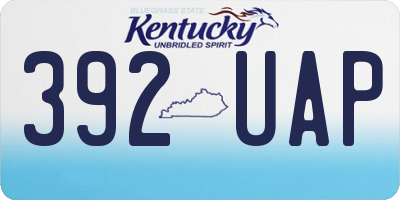 KY license plate 392UAP