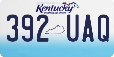 KY license plate 392UAQ