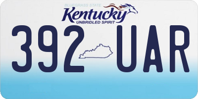 KY license plate 392UAR