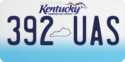KY license plate 392UAS