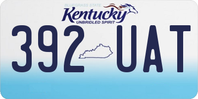 KY license plate 392UAT