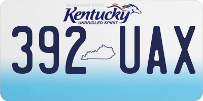 KY license plate 392UAX
