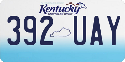 KY license plate 392UAY