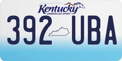 KY license plate 392UBA